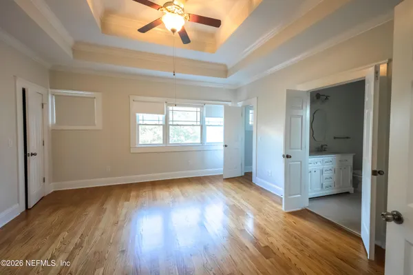a bathroom with a empty shower