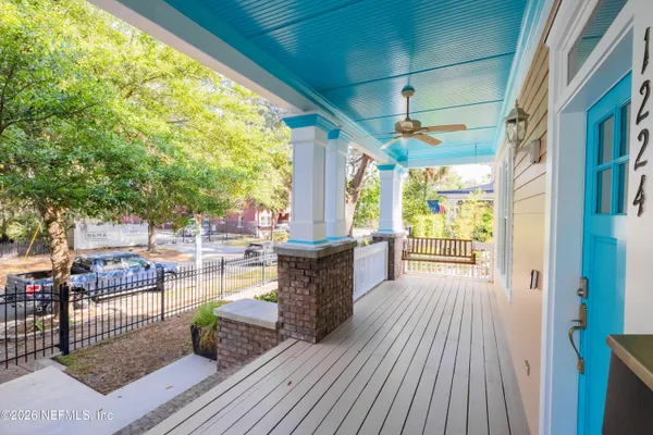 a view of a house with a deck