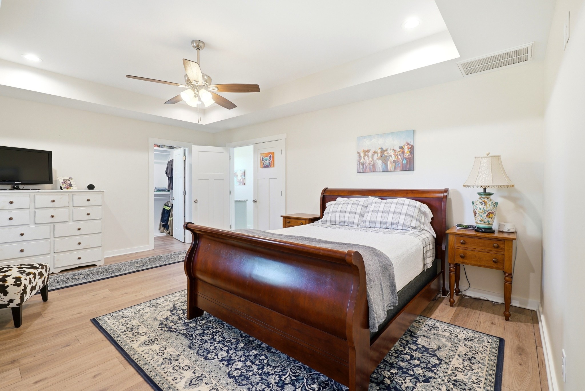 600 Squire Hall Road Shelbyville, TN 37160 - Photo 31 of 69 a bedroom with a bed and a flat screen tv