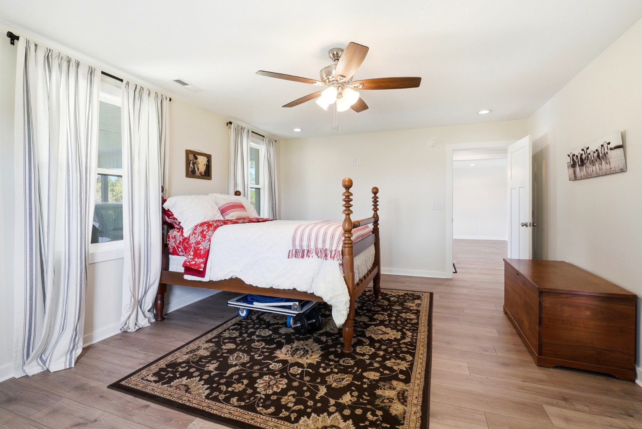 600 Squire Hall Road Shelbyville, TN 37160 - Photo 40 of 69 a bedroom with a bed and wooden floor