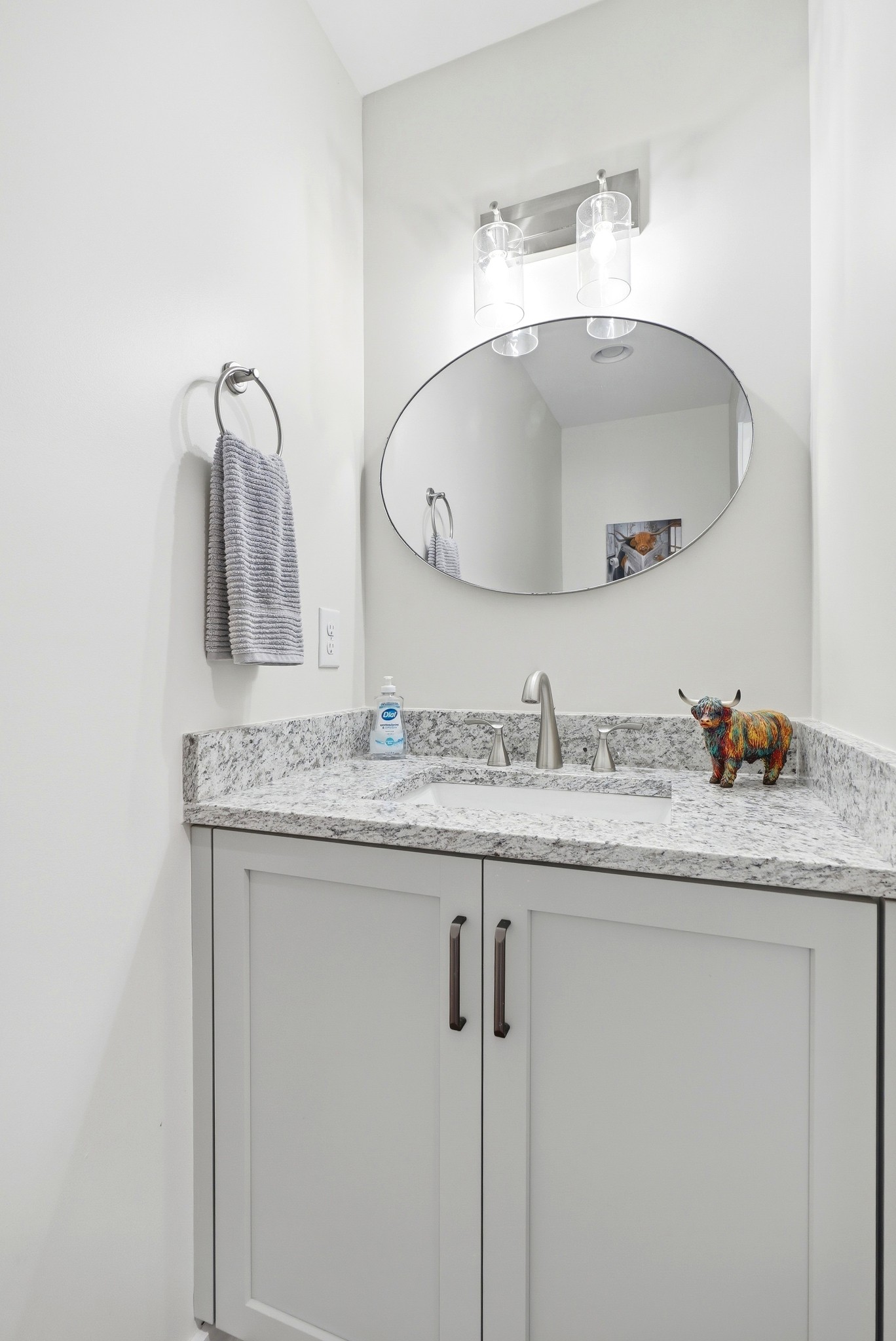 600 Squire Hall Road Shelbyville, TN 37160 - Photo 50 of 69 a bathroom with a granite countertop sink and a mirror