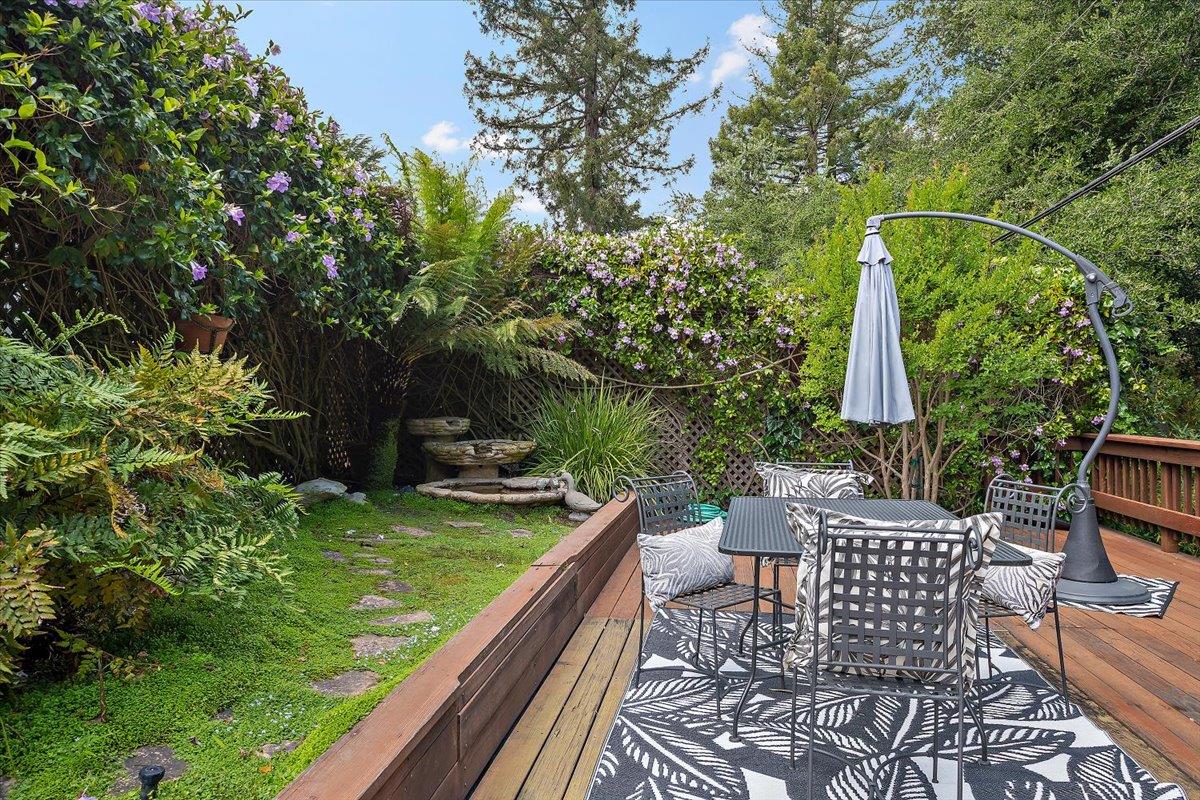 216 Montclair Road Los Gatos, CA 95032 - Photo 26 of 44 a view of a backyard with sitting area