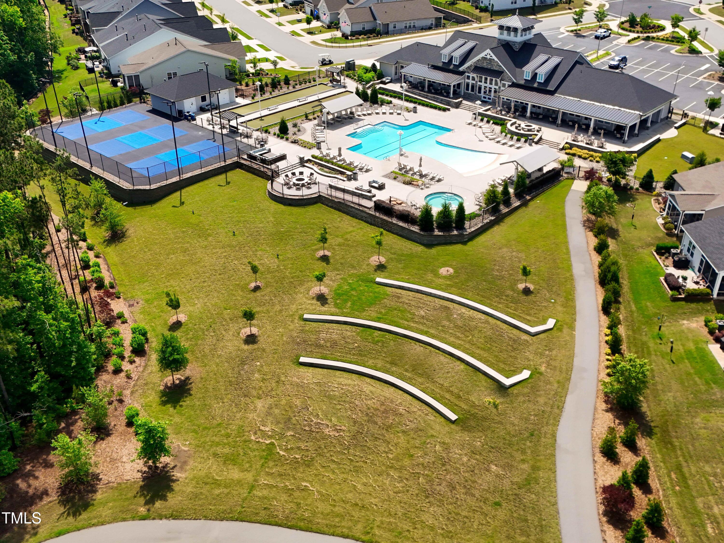 131 English Violet Lane Raleigh, NC 27610 - Photo 40 of 45 an aerial view of a house with a swimming pool