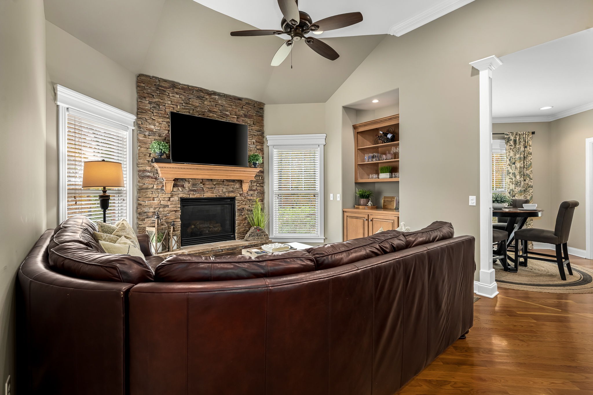 264 Cascade Drive Winchester, TN 37398 - Photo 35 of 86 a living room with furniture and a fireplace
