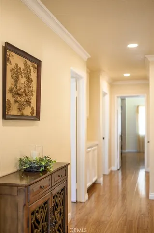 a view of a kitchen cabinets and wooden floor