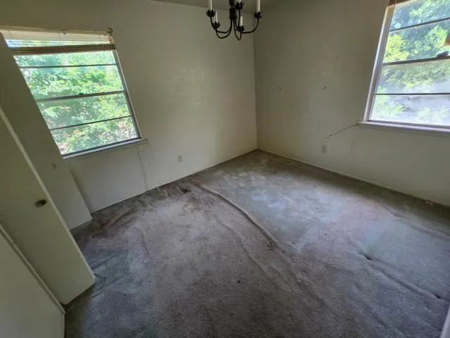 an empty room with a window