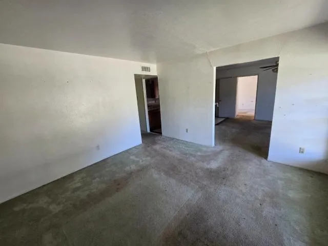 an empty room with closet