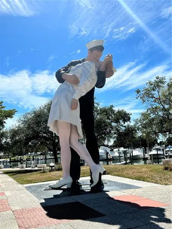 a view of a yard with palm trees