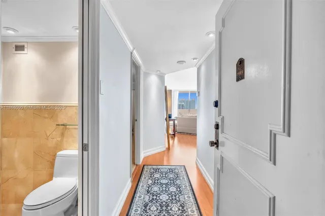 a city view with tall buildings