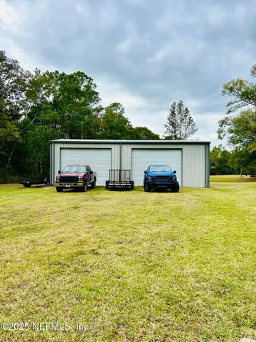 a view of a car in garage