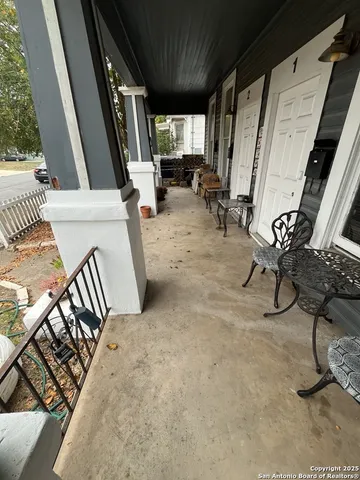 a picture of a bench in a small window
