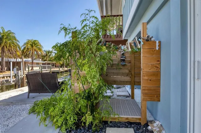 a view of outdoor space with seating space