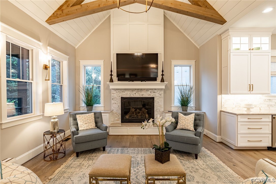 3508 Ormiston Grove Circle Henrico, VA 23233 - Photo 17 of 50 a living room with furniture a flat screen tv and a fireplace