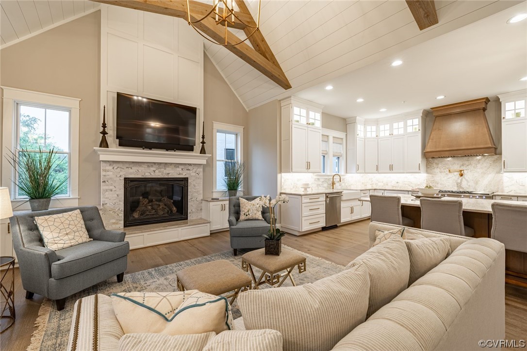 3508 Ormiston Grove Circle Henrico, VA 23233 - Photo 18 of 50 a living room with furniture or flat screen tv and a fireplace