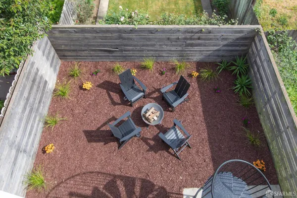 a view of outdoor space with seating area