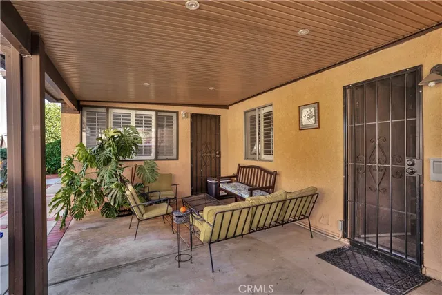 a outdoor living space with furniture