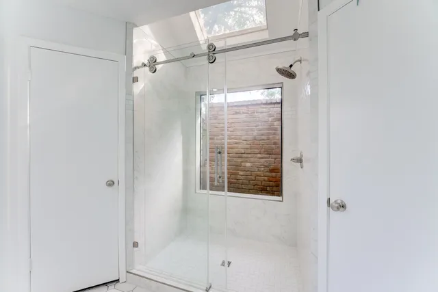 a bathroom with a shower