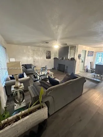 a living room with furniture