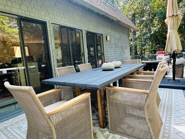 a outdoor space with furniture