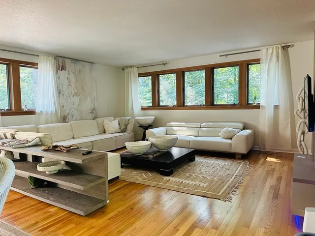 a living room with furniture and a couch