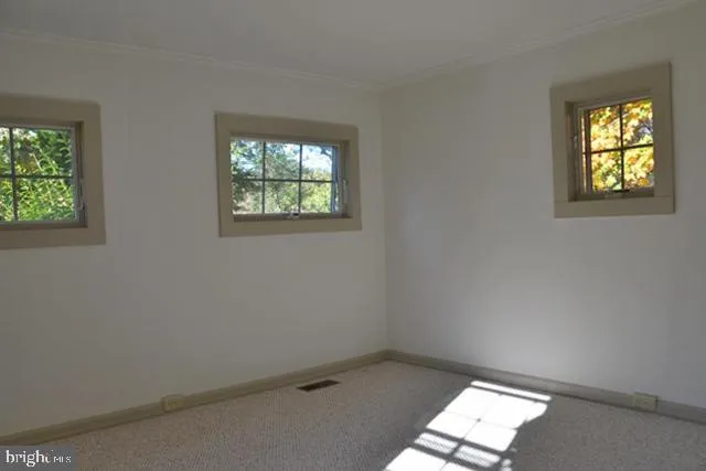 an empty room with closet