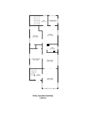 a picture of a room with a white wall and a picture