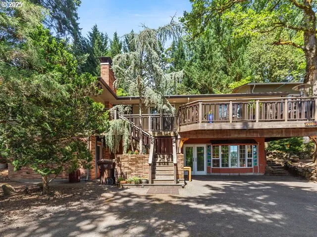 a view of a building with a large windows