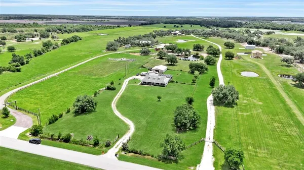 an aerial view of a football ground