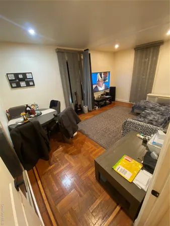 a living room with furniture