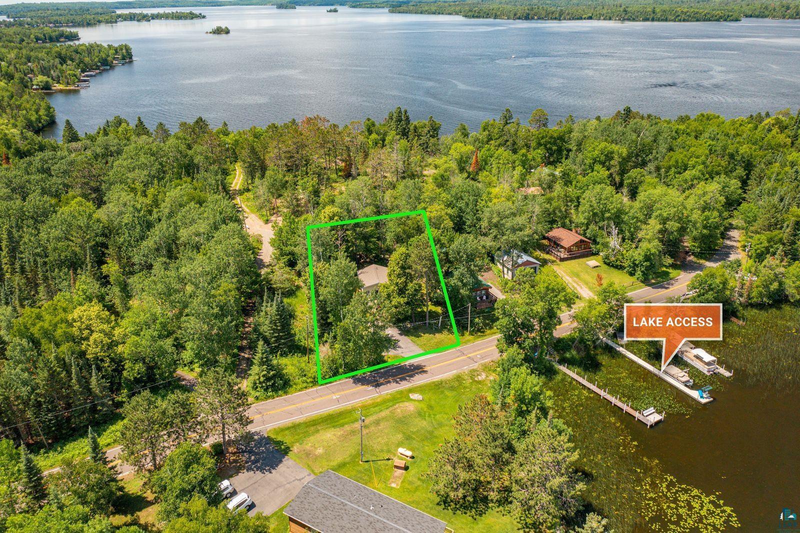 3609 Fectos Road Tower, MN 55790 - Photo 23 of 24 Aerial view of property and surrounding area featuring a nearby body of water and property parcel outlined