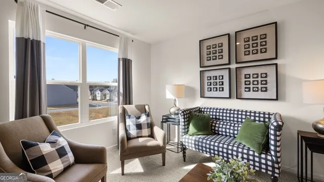 a living room with furniture