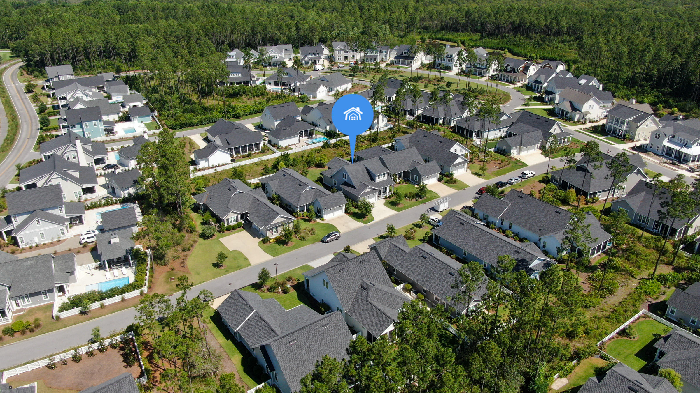 111 Firefly Way Watersound, FL 32461 - Photo 45 of 54 an aerial view of house with yard swimming pool and outdoor seating