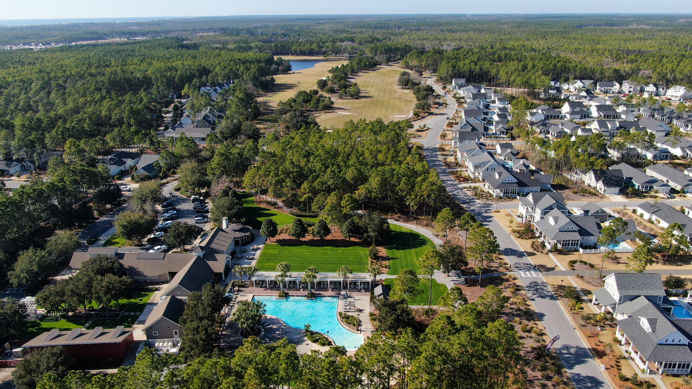111 Firefly Way Watersound, FL 32461 - Photo 54 of 54 an aerial view of residential houses with outdoor space and trees