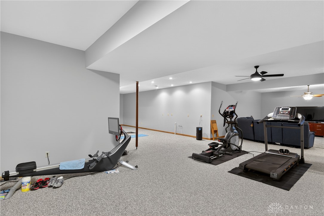 5264 Frazier-Guy Road Sidney, OH 45365 - Photo 37 of 51 This spacious basement offers versatile space for recreation and fitness.