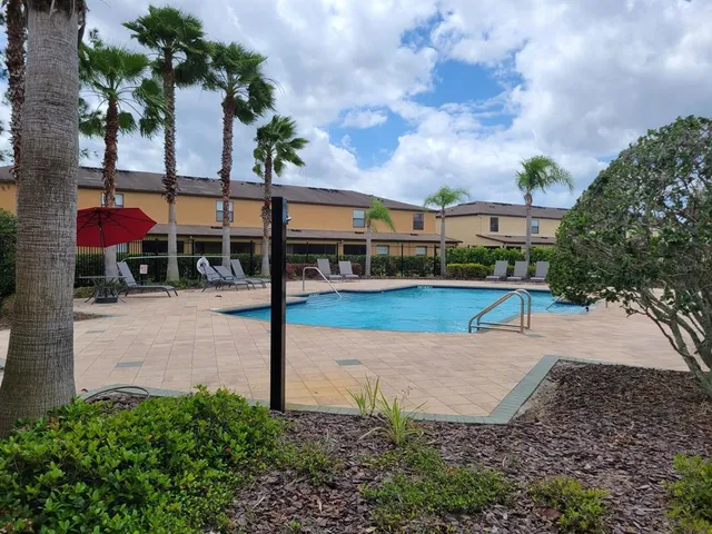 a view of outdoor space with sign board