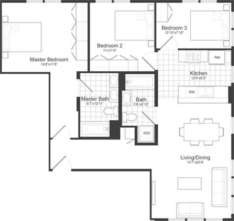 87 New Street, Unit 314 Cambridge, MA 02138 - Photo 11 of 12 a picture of a floor plan