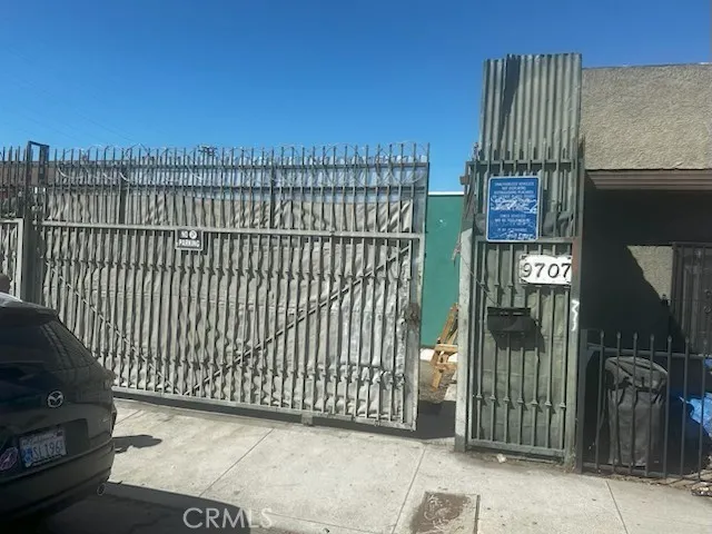 a view of a building with a street