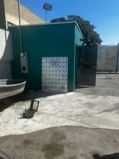 a view of a wooden door