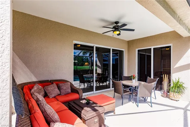 a outdoor space with furniture