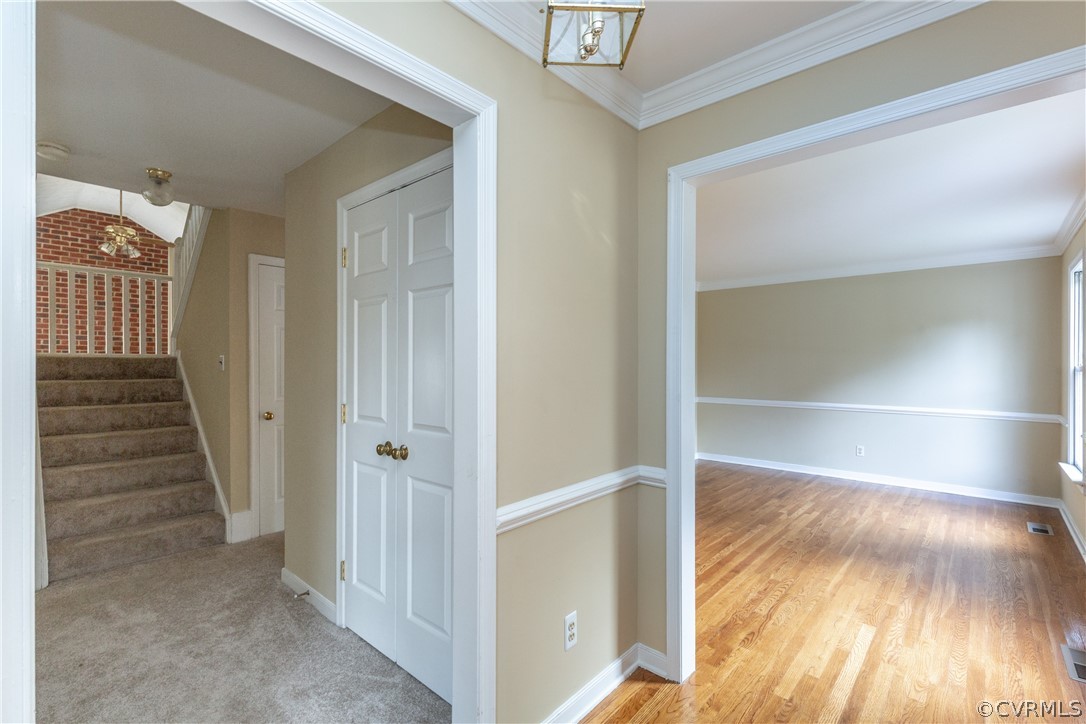 3561 Markey Road Midlothian, VA 23112 - Photo 5 of 48 a view of a hallway with wooden floor and staircase