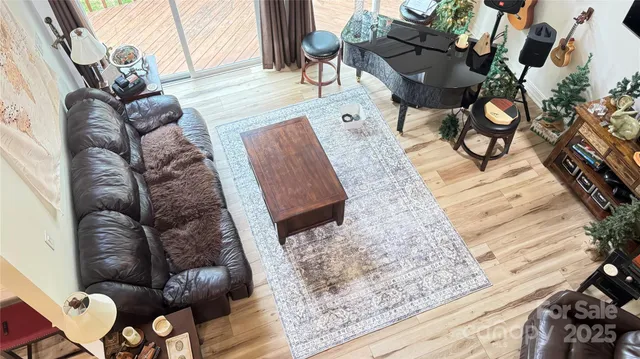 a front view of a building with outdoor seating