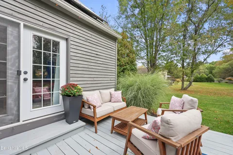 a view of a patio on the roof deck