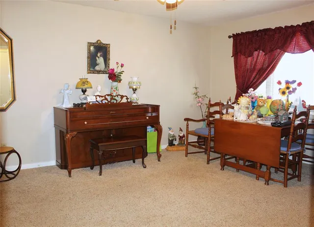 a room with furniture and a table