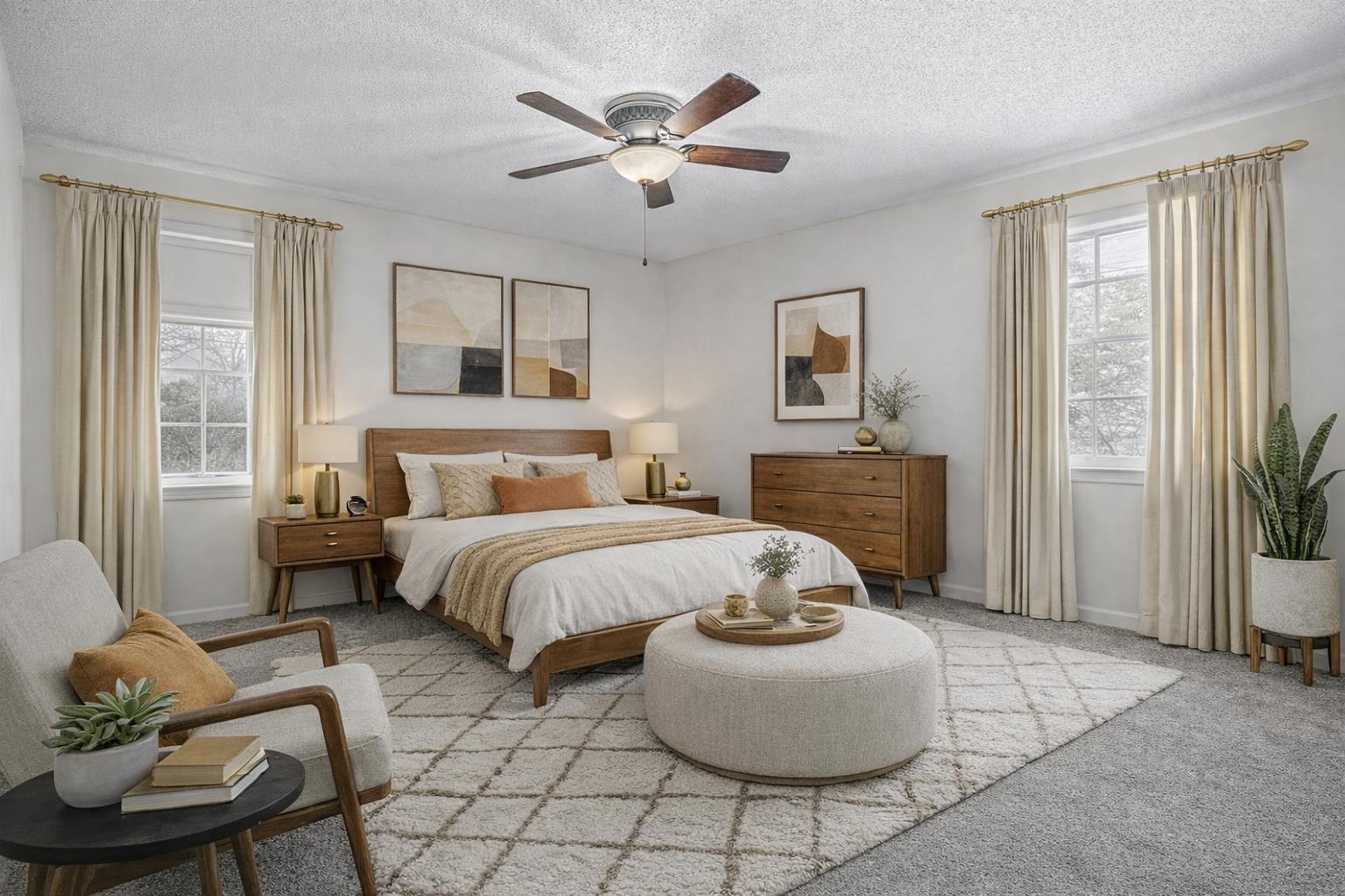 436 Sterling Drive Collierville, TN 38017 - Photo 33 of 40 Bedroom featuring a textured ceiling, ceiling fan, and carpet