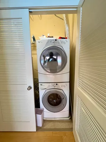 a utility room with a washer and dryer