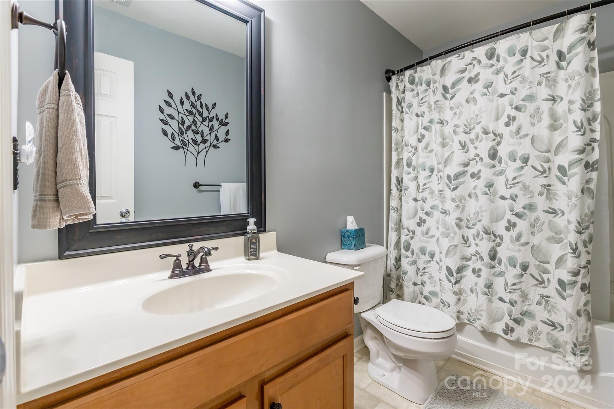2901 Liddington Road Matthews, NC 28105 - Photo 31 of 37 a bathroom with a sink a toilet and a mirror