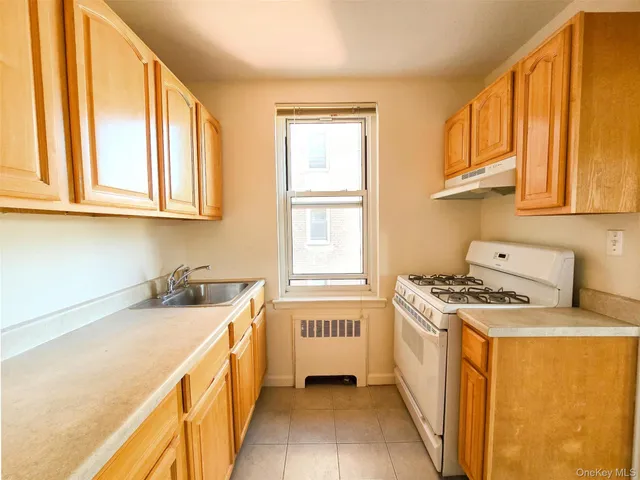 a kitchen with a sink a stove and cabinets