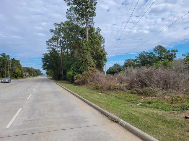 a view of a house with a big yard and a large trees