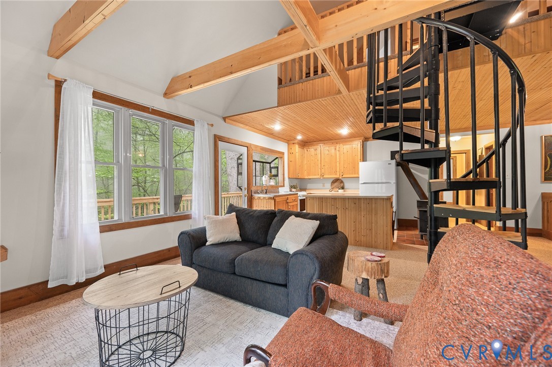 270 Little Cabin Road Amherst, VA 24521 - Photo 5 of 52 a living room with furniture and a floor to ceiling window