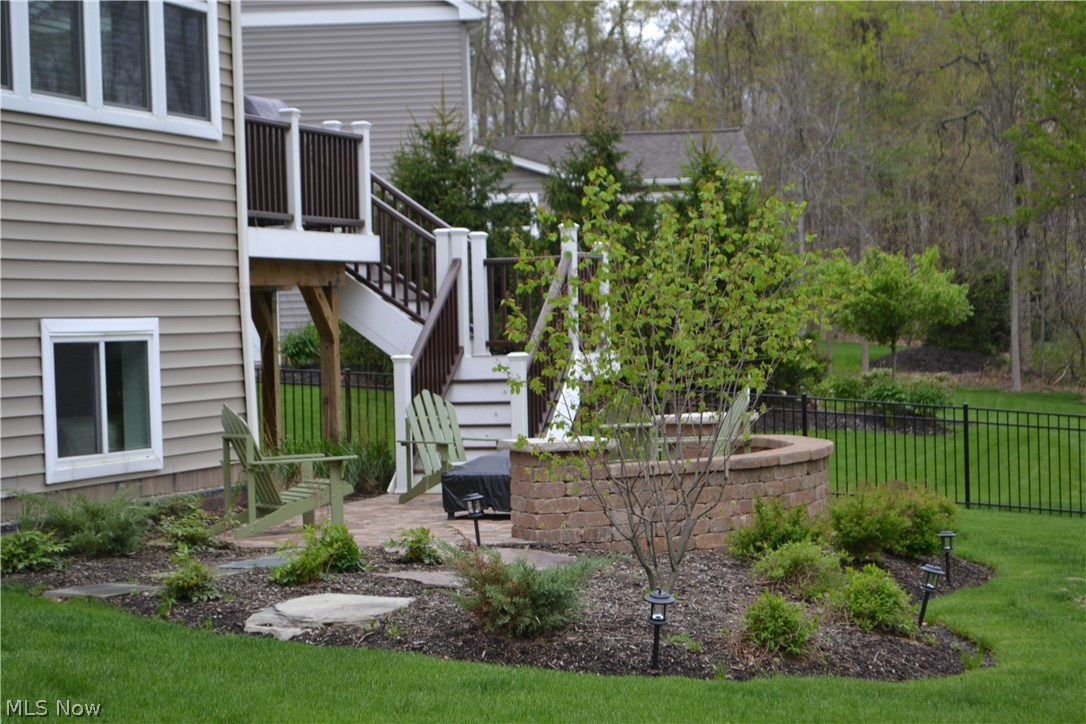 7420 Mystic Ridge Road Chagrin Falls, OH 44023 - Photo 31 of 35 Aluminum black fence encloses the entire backyard. SO great for pets and kids.